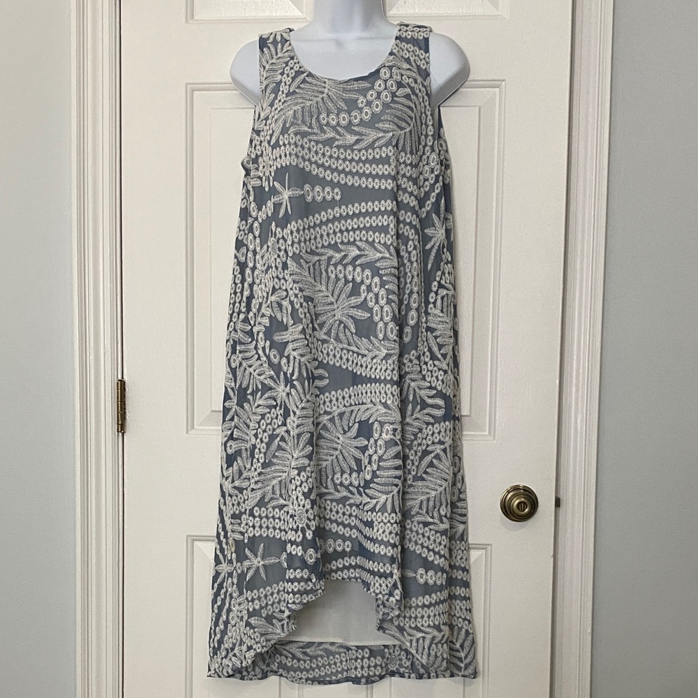 Timeless Naeem Khan Dress Blue Lace Sleeveless L